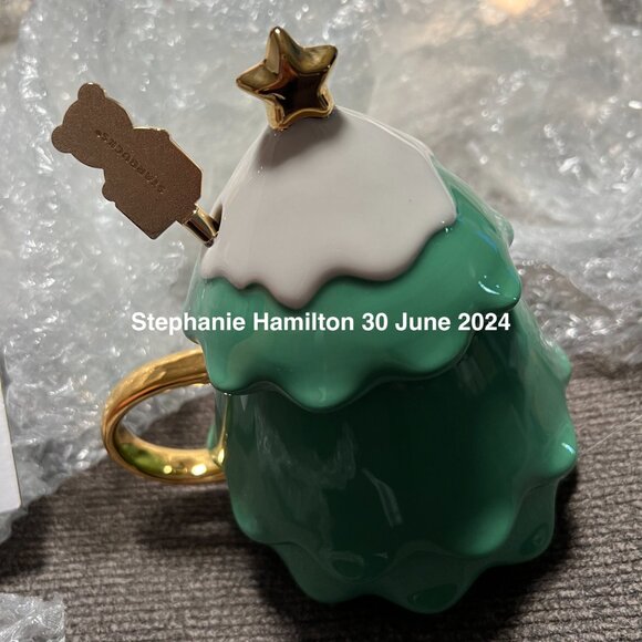 Starbucks Christmas Tree Mug with Lid and Stirrer - Picture 9 of 9